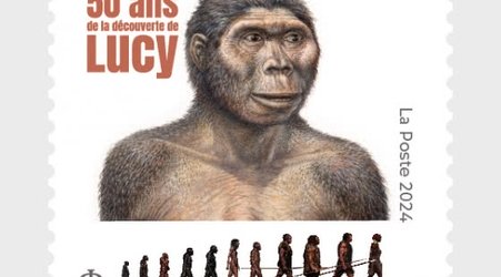 Bưu chính Pháp (La Poste) phát hành tem kỷ niệm 50 năm phát hiện ra mẫu hoá thạch của Lucy
